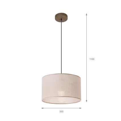 Brilagi - LED luster na sajli ANTHONY 1xE27/60W/230V hrast/orah/bež