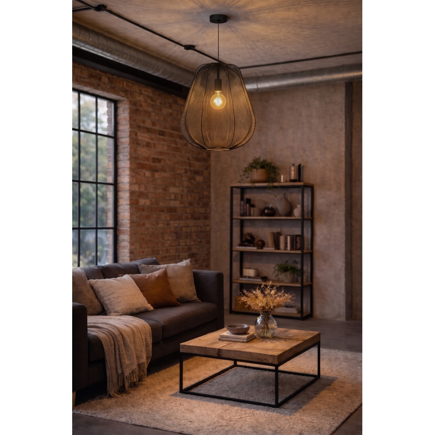 BRILAGI - LED luster na sajli ARVEN 1xE27/8W/230V prečnik 37 cm crna