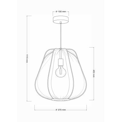 Brilagi - LED luster na sajli ARVEN 1xE27/8W/230V, prečnika 37 cm, bela