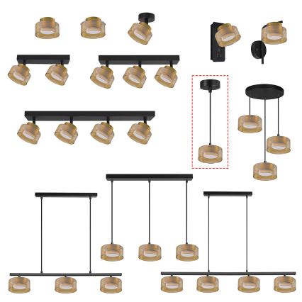 Brilagi - LED Luster na sajli AURA LUX 1xGX53/30W/230V crna/zlatna