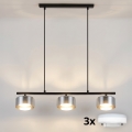 Brilagi - LED Luster na sajli AURA LUX 3xGX53/30W/230V crna/zadimljena