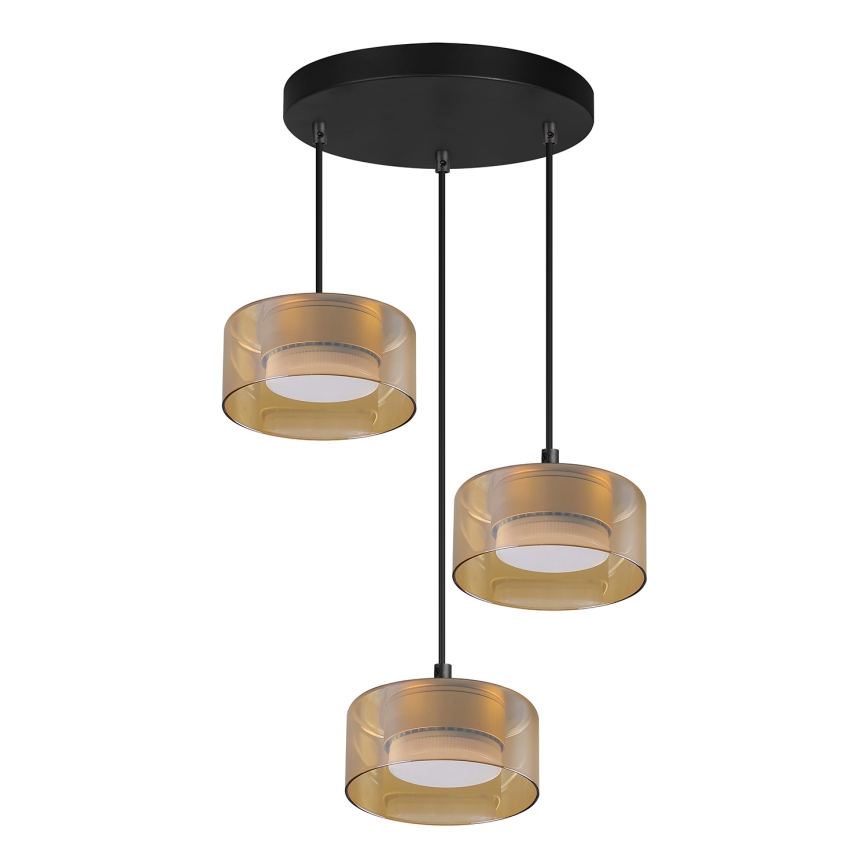 Brilagi - LED Luster na sajli AURA LUX 3xGX53/30W/230V crna/zlatna