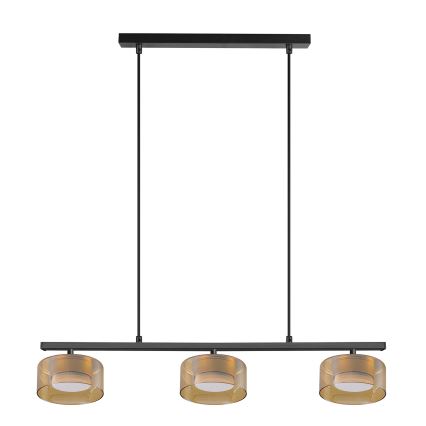 Brilagi - LED Luster na sajli AURA LUX 3xGX53/30W/230V crna/zlatna