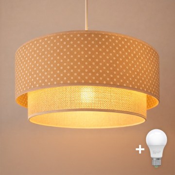 Brilagi - LED luster na sajli BOHO BOBO 1xE27/60W/230V pr. 40 cm tačkice bež/krem