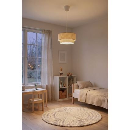Brilagi - LED luster na sajli BOHO BOBO 1xE27/60W/230V pr. 40 cm tačkice bež/krem