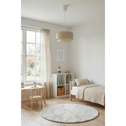 Brilagi - LED luster na sajli BOHO BOBO 1xE27/60W/230V pr. 40 cm tačkice bež/krem