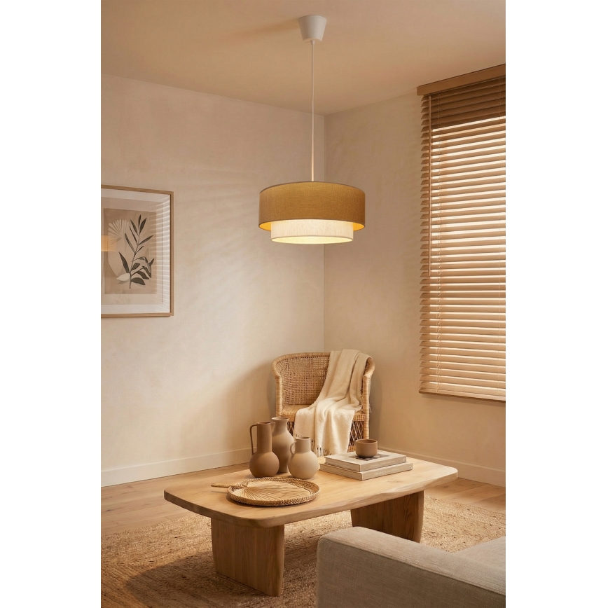 Brilagi - LED luster na sajli BOHO ECO 1xE27/10W/230V prečnik 40 cm bež/krem
