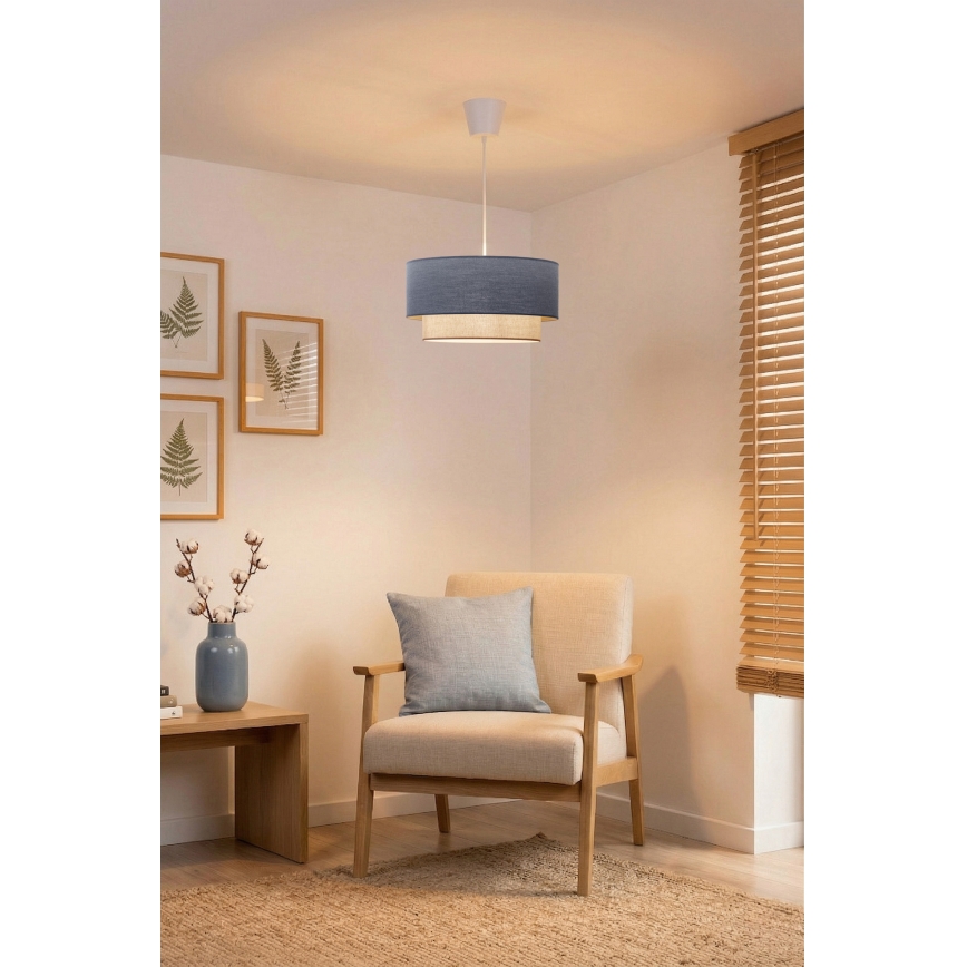 Brilagi - LED Luster na sajli BOHO ECO 1xE27/10W/230V Ø 40 cm plava/krem
