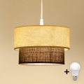 Brilagi - LED luster na sajli BOHO STYLE 1xE27/15W/230V prečnik 25 cm krem/braon
