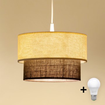 Brilagi - LED luster na sajli BOHO STYLE 1xE27/15W/230V prečnik 25 cm krem/braon