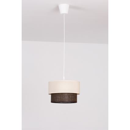 Brilagi - LED luster na sajli BOHO STYLE 1xE27/15W/230V prečnik 25 cm krem/braon