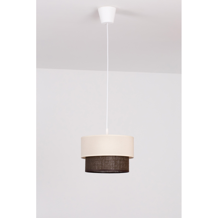 Brilagi - LED luster na sajli BOHO STYLE 1xE27/15W/230V prečnik 25 cm krem/braon