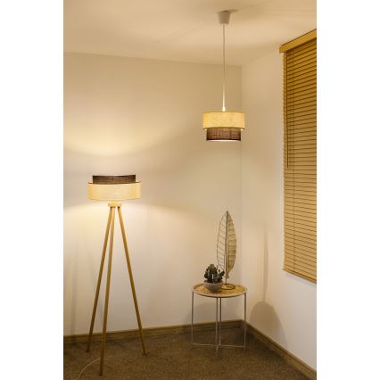 Brilagi - LED luster na sajli BOHO STYLE 1xE27/15W/230V prečnik 25 cm krem/braon