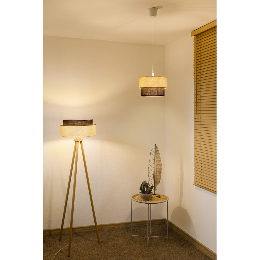 Brilagi - LED luster na sajli BOHO STYLE 1xE27/15W/230V prečnik 25 cm krem/braon
