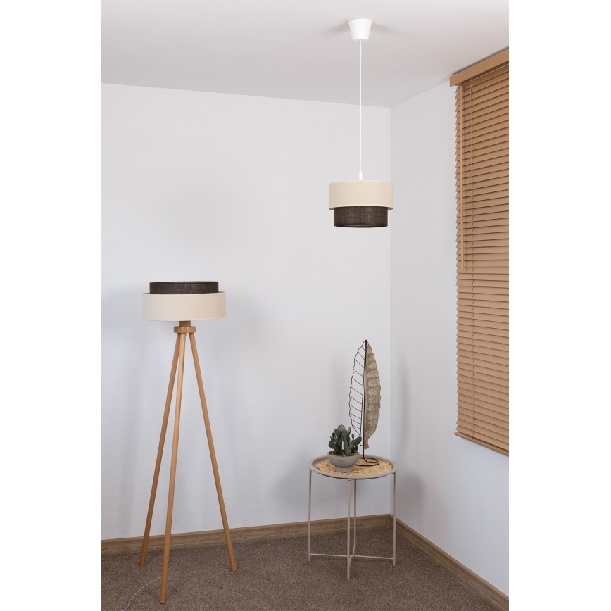 Brilagi - LED luster na sajli BOHO STYLE 1xE27/15W/230V prečnik 25 cm krem/braon