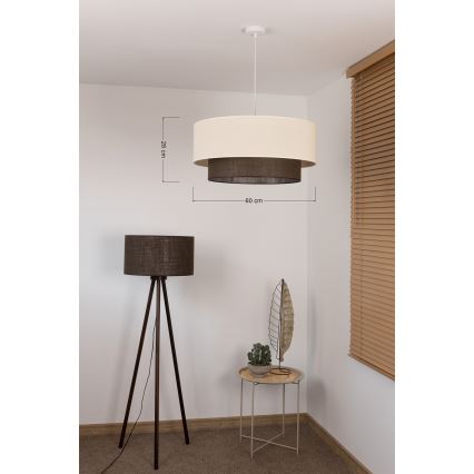Brilagi - LED luster na sajli BOHO STYLE 3xE27/15W/230V prečnik 60 cm krem/braon