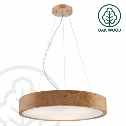 Brilagi - LED luster na sajli CARVALHO 3xE27/15W/230V hrast preč. 47,5 cm