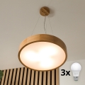 Brilagi - LED luster na sajli CARVALHO 3xE27/45W/230V hrast prečnik 47,5 cm