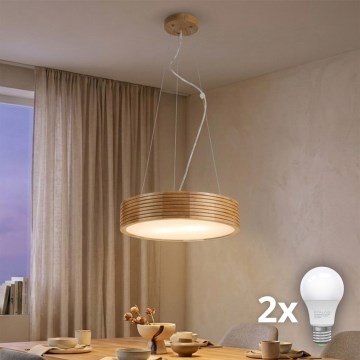 Brilagi - LED luster na sajli CARVALHO MODERN 2xE27/60W/230V hrast prečnik 37,5 cm