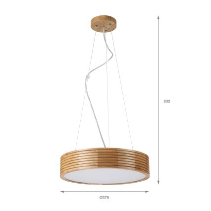Brilagi - LED luster na sajli CARVALHO MODERN 2xE27/60W/230V hrast prečnik 37,5 cm