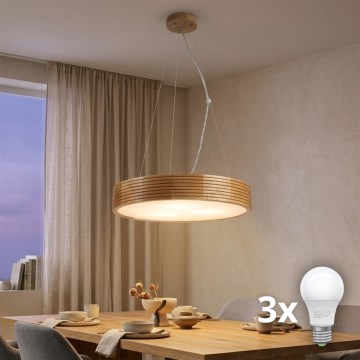 Brilagi - LED luster na sajli CARVALHO MODERN 3xE27/60W/230V hrast prečnik 47,5 cm