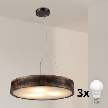 Brilagi - LED luster na sajli CARVALHO SMOKEY 3xE27/60W/230V hrast prečnik 47,5 cm