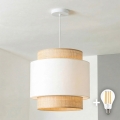 Brilagi - LED luster na sajli CERIA 1xE27/40W/230V prečnik 30 cm bež/bela