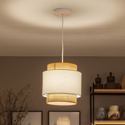 Brilagi - LED luster na sajli CERIA 1xE27/40W/230V prečnik 30 cm bež/bela