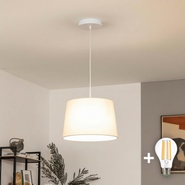 Brilagi - LED luster na sajli CERIA 1xE27/40W/230V, prečnik 30 cm, bež