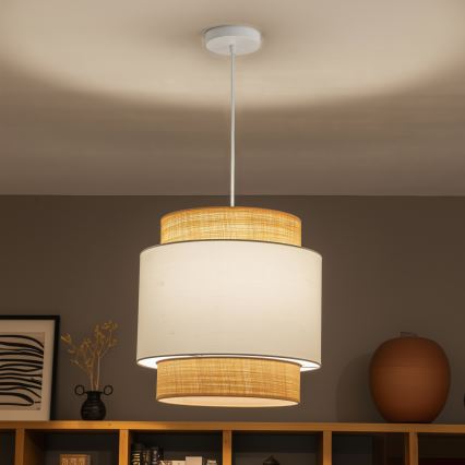 Brilagi - LED luster na sajli CERIA 1xE27/40W/230V, prečnik 40 cm, bež/bela