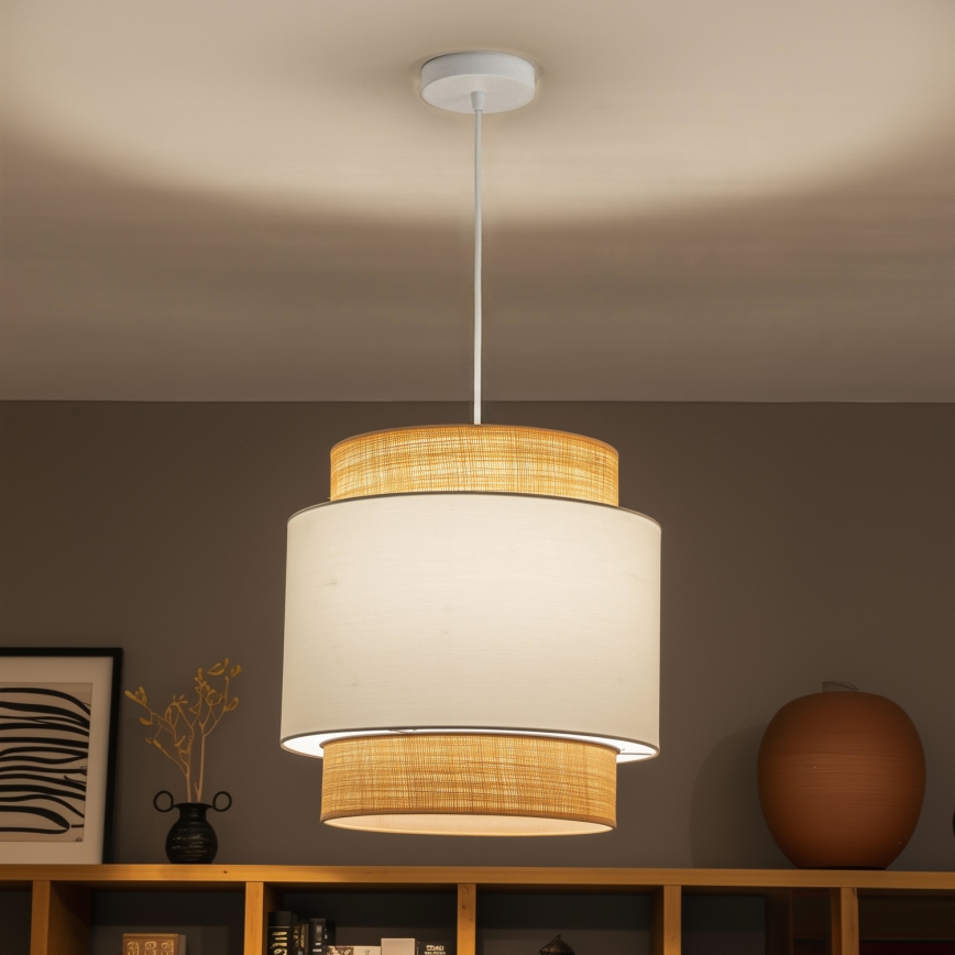 Brilagi - LED luster na sajli CERIA 1xE27/40W/230V, prečnik 40 cm, bež/bela
