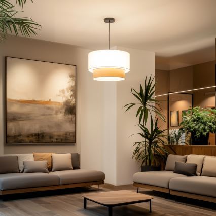 Brilagi - LED luster na sajli CERIA 1xE27/40W/230V prečnik 50 cm bela/bež