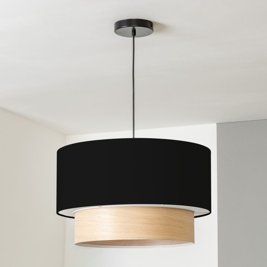 Brilagi - LED luster na sajli CERIA 1xE27/40W/230V prečnik 50 cm crna/bež