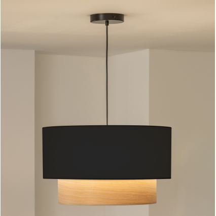 Brilagi - LED luster na sajli CERIA 1xE27/40W/230V prečnik 50 cm crna/bež