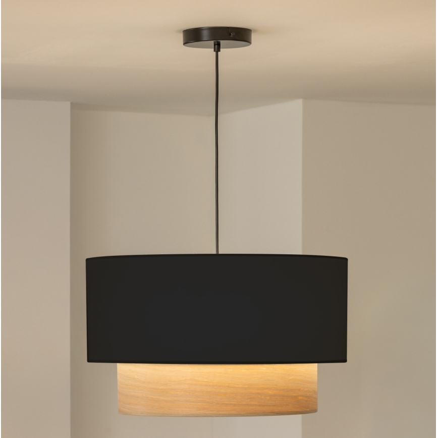 Brilagi - LED luster na sajli CERIA 1xE27/40W/230V prečnik 50 cm crna/bež