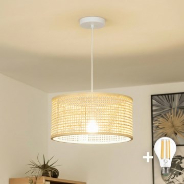 Brilagi - LED luster na sajli CERIA BOHO 1xE27/40W/230V prečnik 25 cm bambus