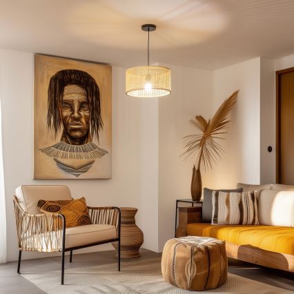 Brilagi - LED luster na sajli CERIA BOHO 1xE27/40W/230V, prečnik 25 cm, od bambusa