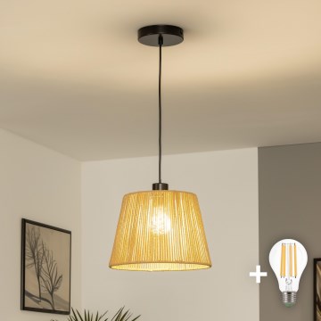 Brilagi - LED luster na sajli CERIA BOHO 1xE27/40W/230V, prečnik 28 cm, braon