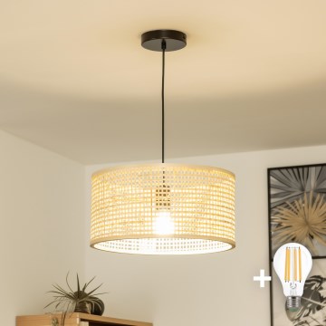 Brilagi - LED luster na sajli CERIA BOHO 1xE27/40W/230V prečnik 40 cm bambus