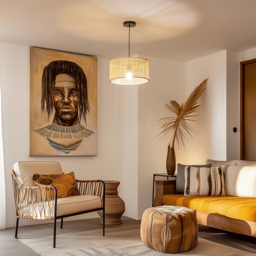 Brilagi - LED luster na sajli CERIA BOHO 1xE27/40W/230V prečnik 40 cm bambus