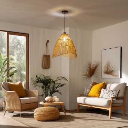 Brilagi - LED luster na sajli CERIA BOHO 1xE27/40W/230V prečnik 50 cm braon