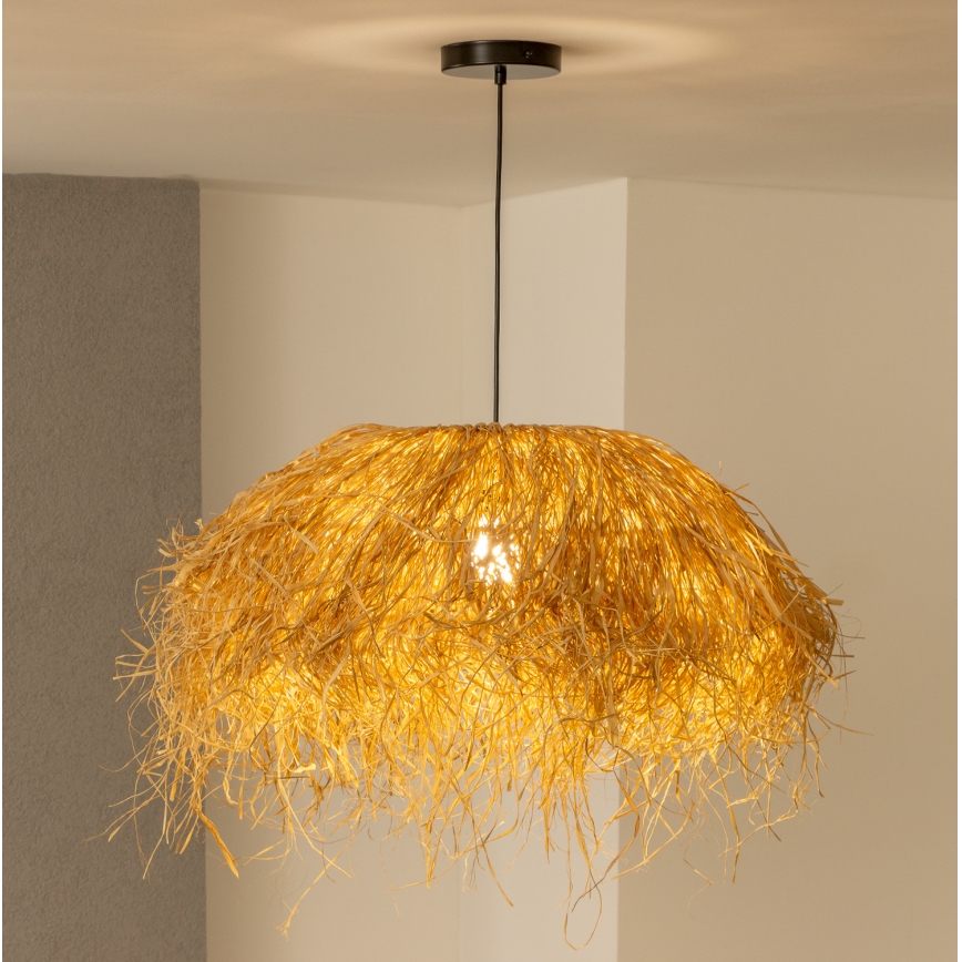 Brilagi - LED luster na sajli CERIA BOHO 1xE27/40W/230V prečnik 60 cm rafija