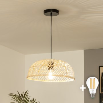 Brilagi - LED luster na sajli CERIA BOHO 1xE27/40W/230V, prečnik 60 cm, ratan
