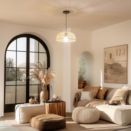 Brilagi - LED luster na sajli CERIA BOHO 1xE27/40W/230V, prečnik 60 cm, ratan