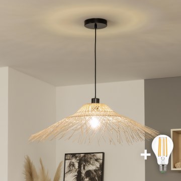 Brilagi - LED luster na sajli CERIA BOHO 1xE27/40W/230V prečnik 70 cm bambus