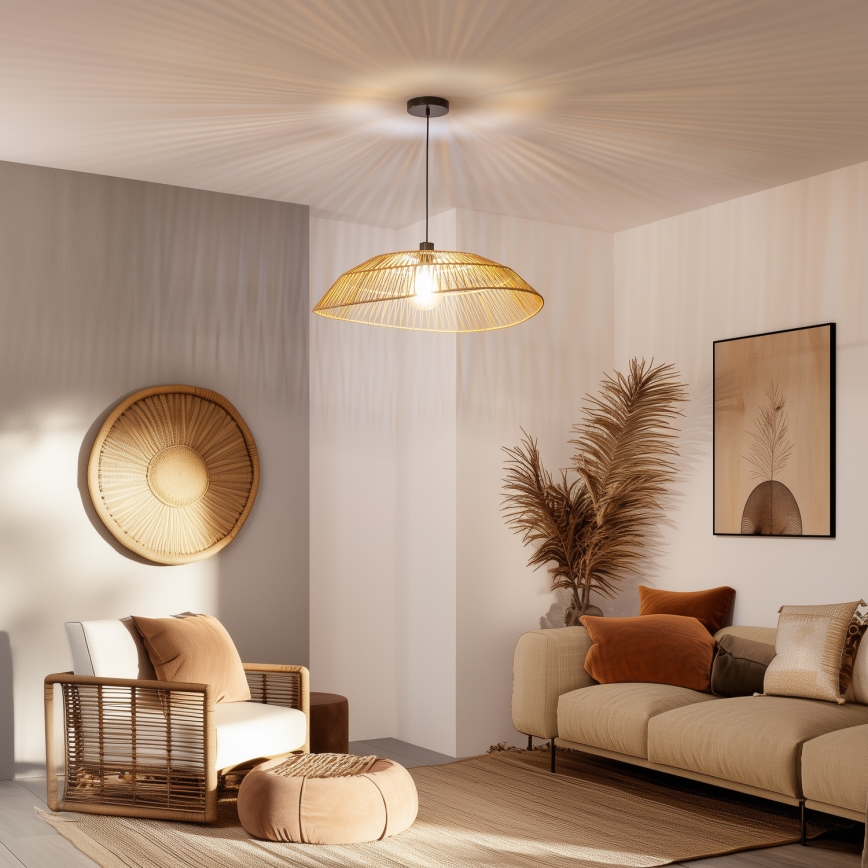 Brilagi - LED luster na sajli CERIA BOHO 1xE27/40W/230V, prečnik 70 cm, braon