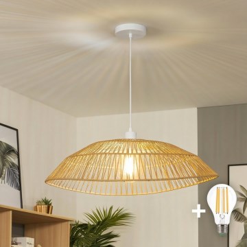 Brilagi - LED luster na sajli CERIA BOHO 1xE27/40W/230V prečnik 70 cm braon