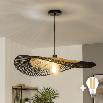 Brilagi - LED luster na sajli CERIA BOHO 1xE27/40W/230V Ø 50 cm crna/braon