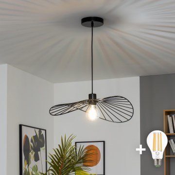 Brilagi - LED luster na sajli CERIA WIRE 1xE27/40W/230V 40x56 cm crna