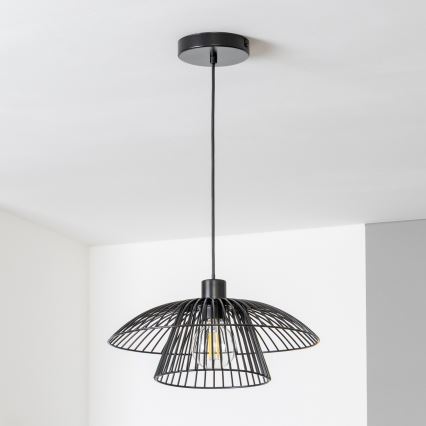 Brilagi - LED luster na sajli CERIA WIRE 1xE27/40W/230V prečnik 38 cm crna